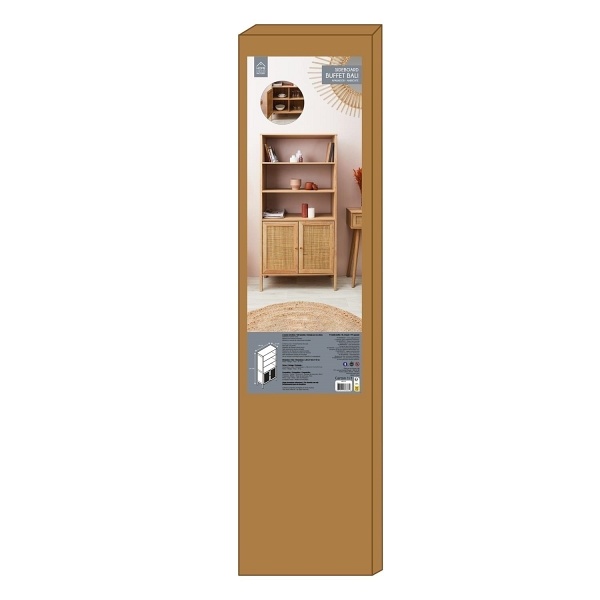 Wysoki regał Bali z szafką - Intesi