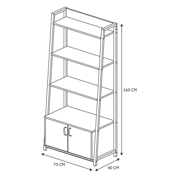 Regał Police naturalny/ czarny - Intesi