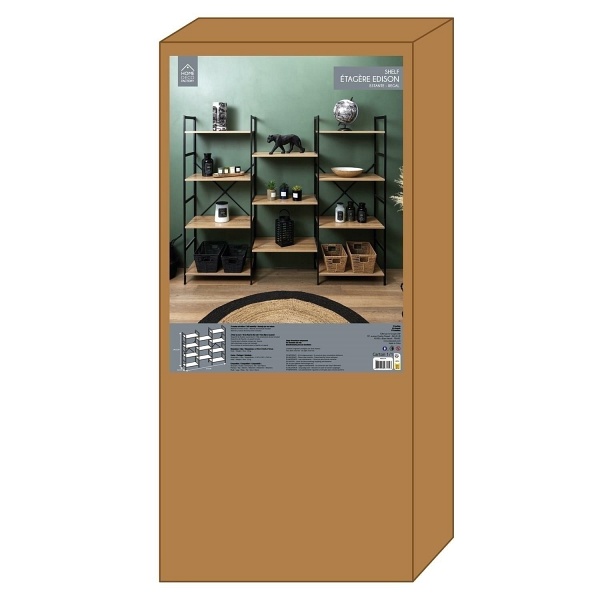 Regał Bistrot czarny/naturalny - Intesi