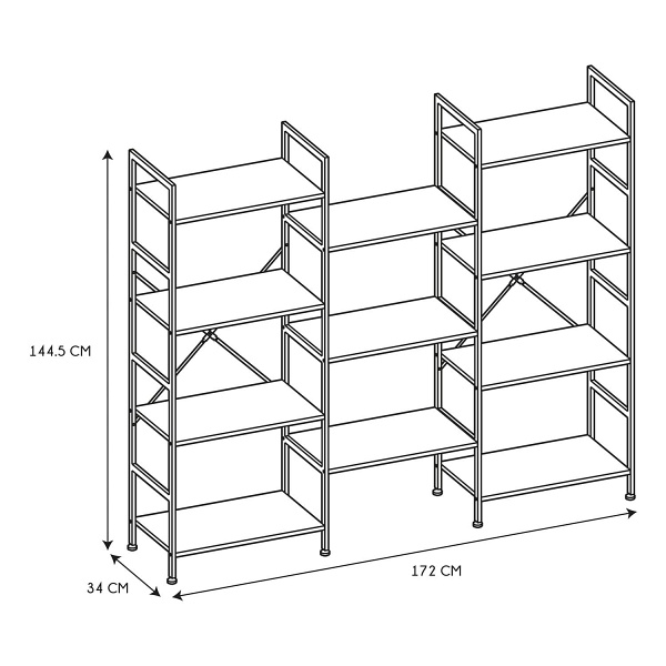 Regał Bistrot czarny/naturalny - Intesi