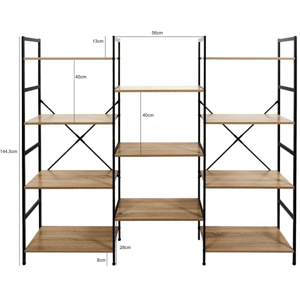 Regał Bistrot czarny/naturalny - Intesi