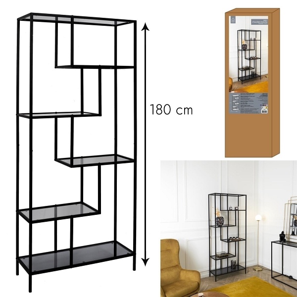 Regał Edison czarny L - Intesi