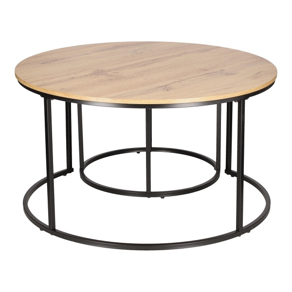 Zestaw 2 stolików Ruth naturalne/czarne - Intesi