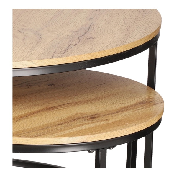 Zestaw 2 stolików Ruth naturalne/czarne - Intesi