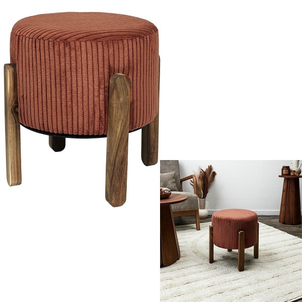 Stołek Scott terakotta sztruksowy - Intesi