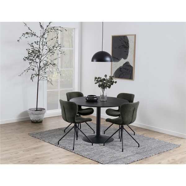 Stół Ibiza okrągły 110 czarny - ACTONA