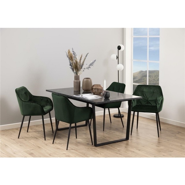 Stół Amble 160x90cm czarny marmurowy - ACTONA