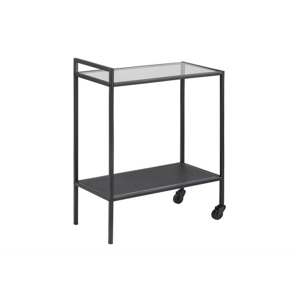 Wózek barowy Seaford Czarny/Szkło - ACTONA