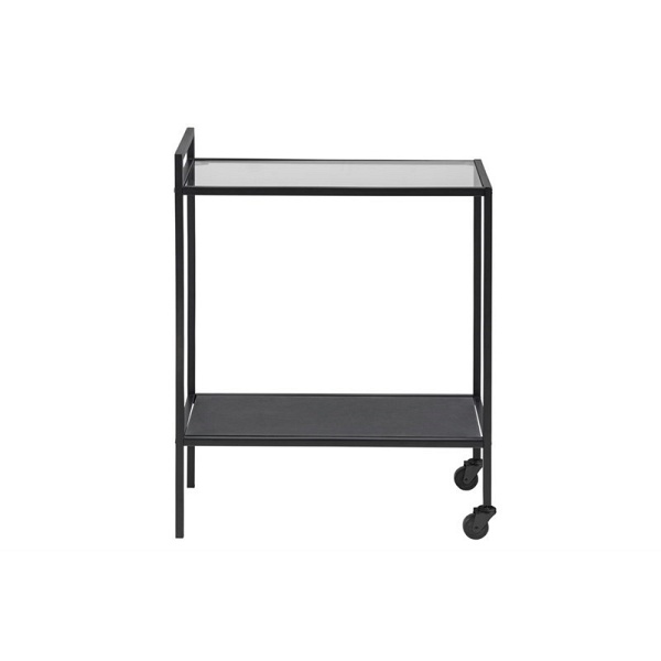 Wózek barowy Seaford Czarny/Szkło - ACTONA