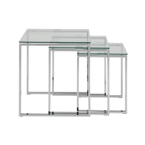 Zestaw stolików Katrine chrom - ACTONA