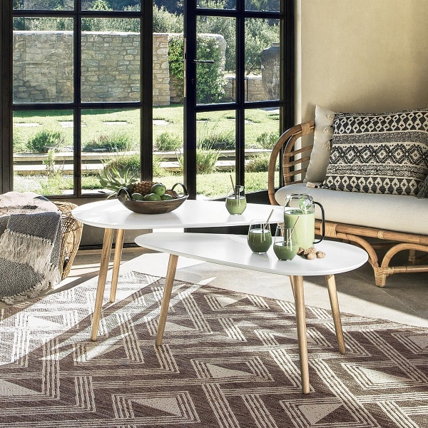 Zestaw 2 stolików Mileo L białe - Nordivo