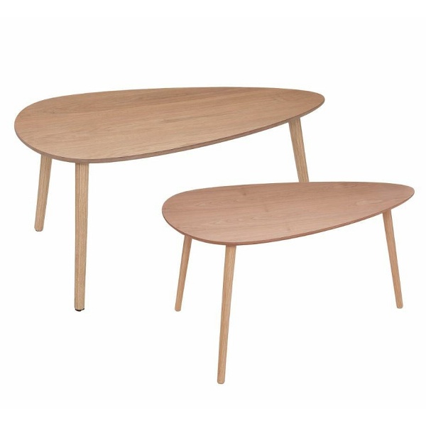 Zestaw 2 stolików Mileo L naturalne - Nordivo