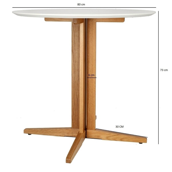 Stół Mauro 80cm dąb naturalny - Intesi