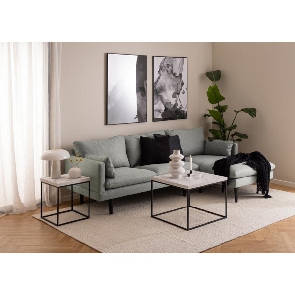 Stolik Barossa 60x60cm biały marmur - ACTONA