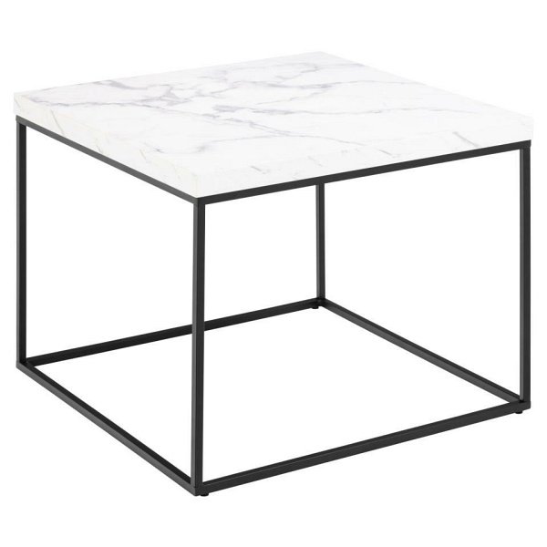 Stolik Barossa 60x60cm biały marmur - ACTONA