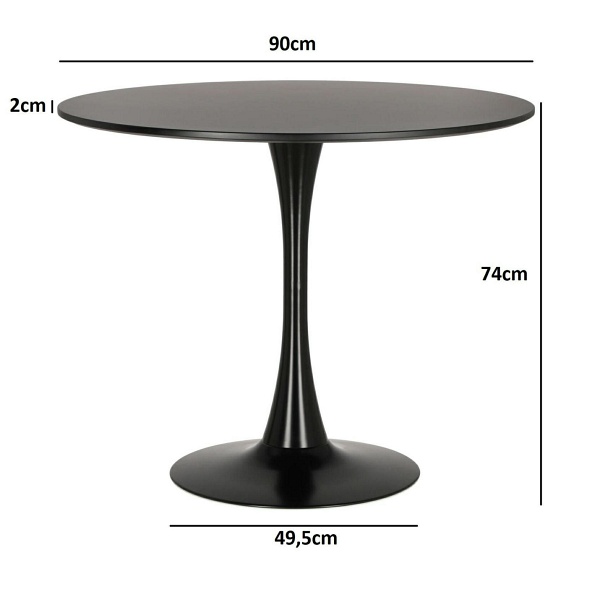 Stół Simplet Skinny Black 90cm - Simplet