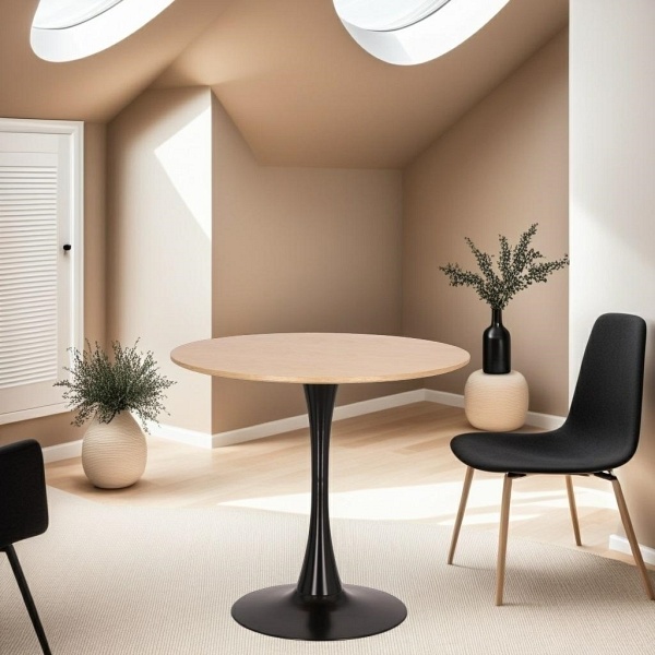 Stół Simplet Skinny dąb/ czarny 80 cm - Simplet