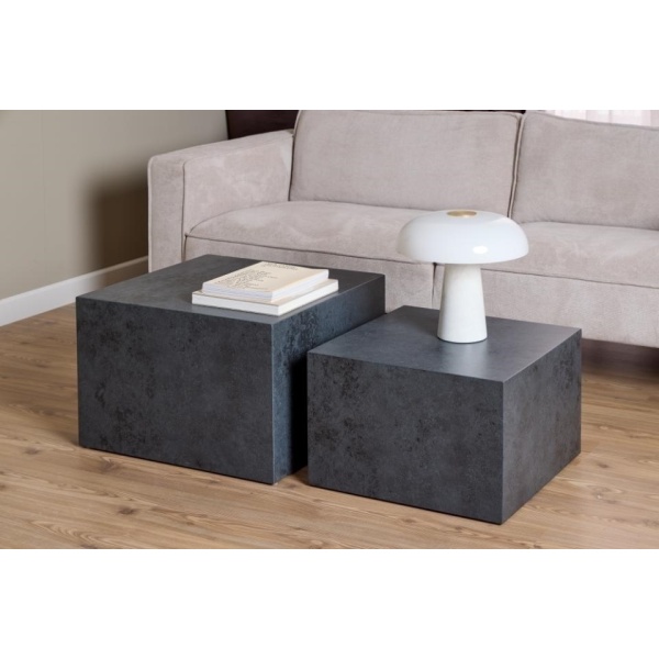 Zestaw 2 stolików kawowych Dice czarny - ACTONA