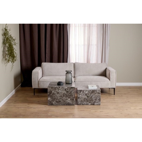 Zestaw 2 stolików kawowych Dice marmur brązowy - ACTONA