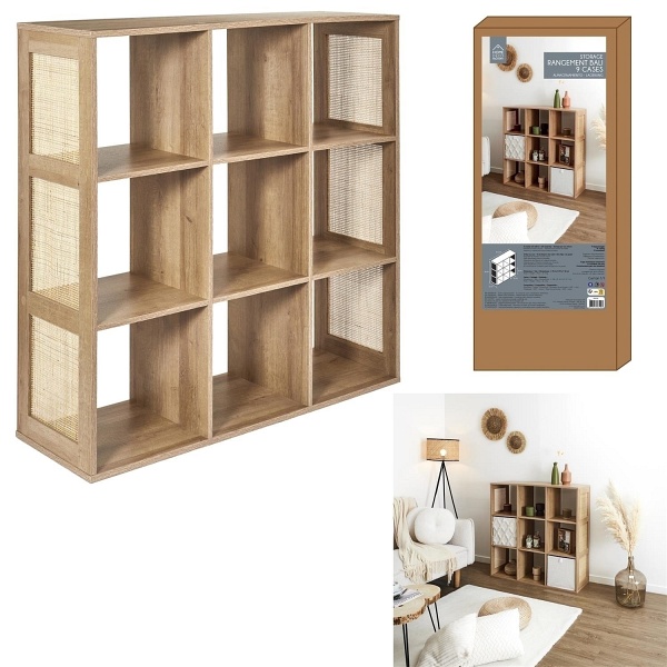 Regał Klaus 9 półek naturalny - Intesi