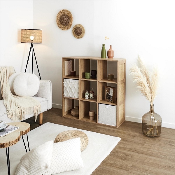 Regał Klaus 9 półek naturalny - Intesi