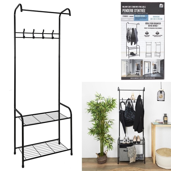 Stojak/ wieszak do przedpokoju czarny - Intesi