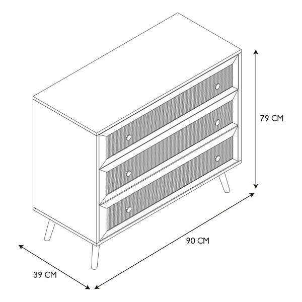 Komoda Bali trzy szuflady - Intesi