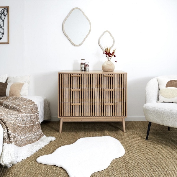 Komoda Klaus 3 szuflady, naturalna - Intesi