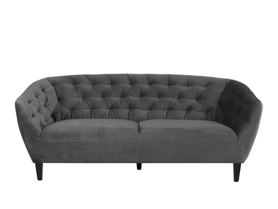 Sofa 3osobowa Ria Velvet dark grey - ACTONA