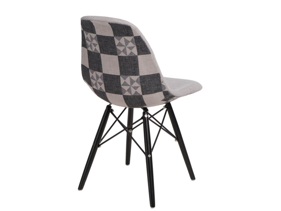 Krzesło P016W Pattern szar-patch/black - d2design