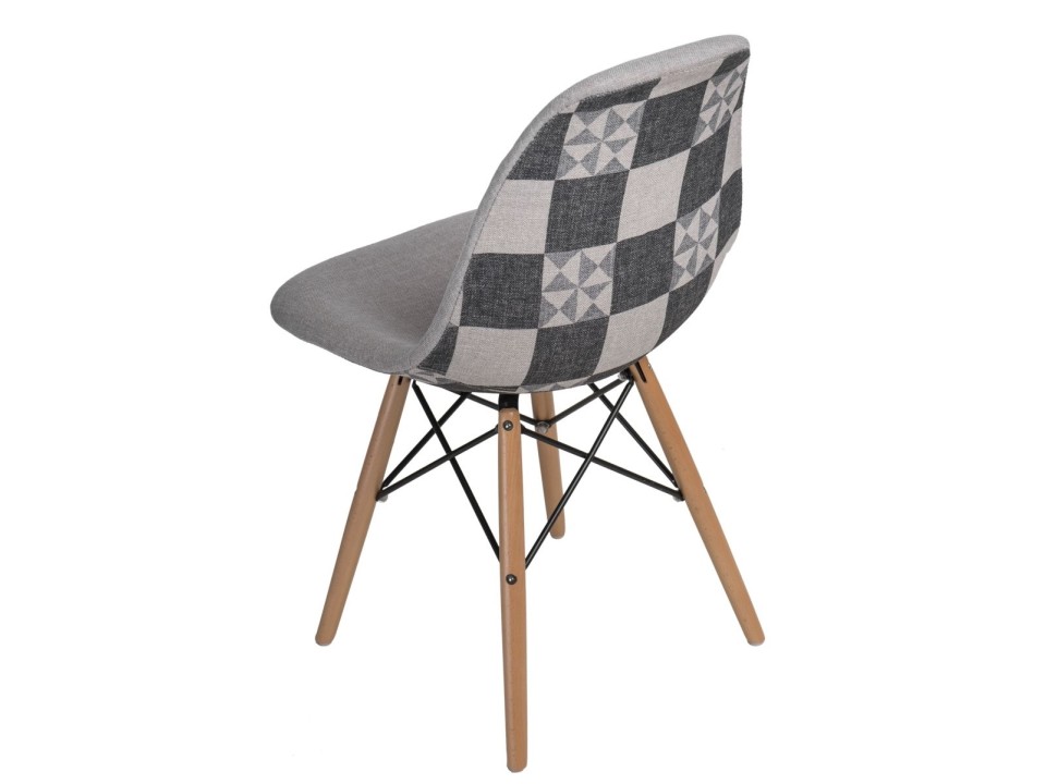 Krzesło P016W Pattern szare/patchwork - d2design