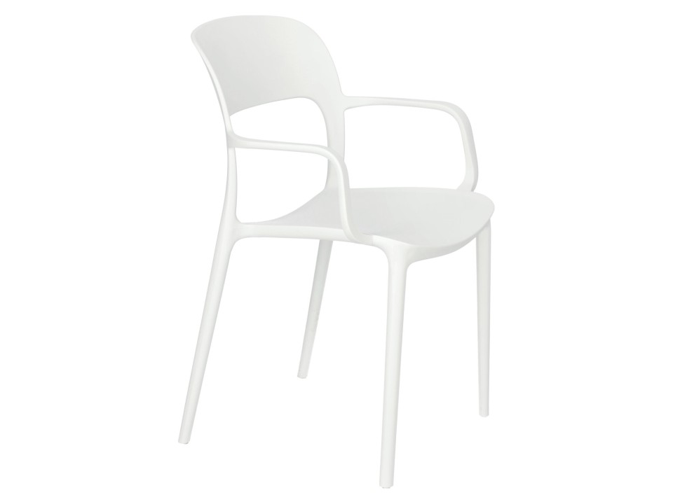 Krzesło z podłokietnikami Flexi białe - Intesi