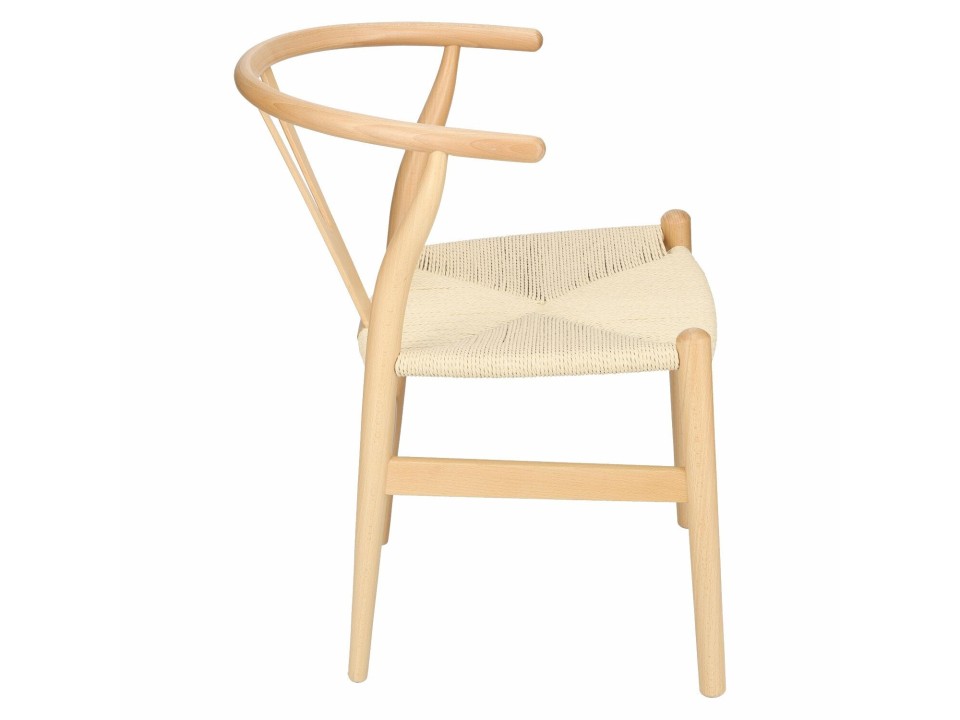 Krzesło Wicker Naturalne Naturalne inspi rowane Wishbone - d2design