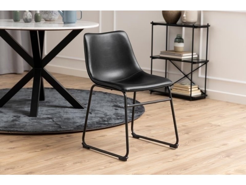 Krzesło Oregon czarne PU - ACTONA