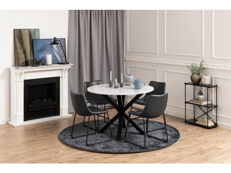 Krzesło Oregon czarne PU - ACTONA