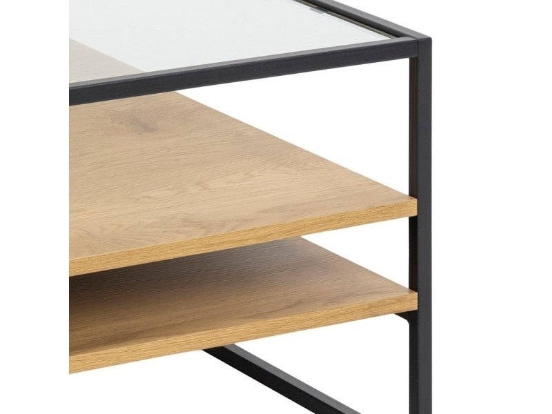 Stolik kawowy Randolf szkło/dąb - ACTONA