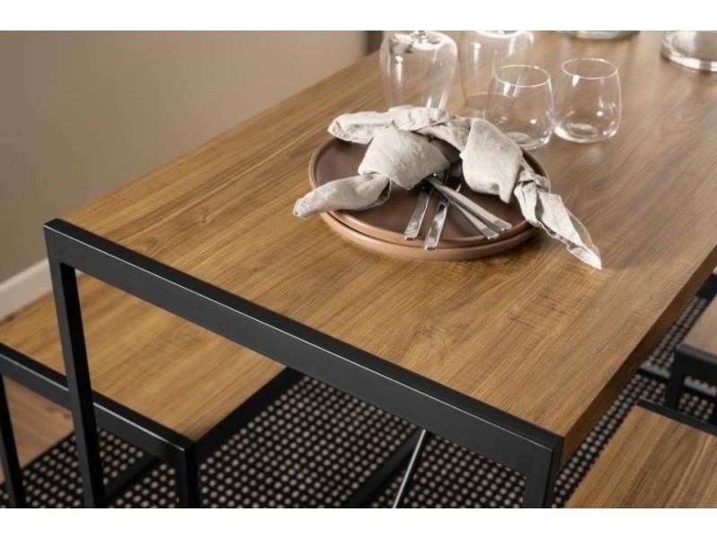 Zestaw Bahamas stół barowy i hokery dąb rustykalny - ACTONA