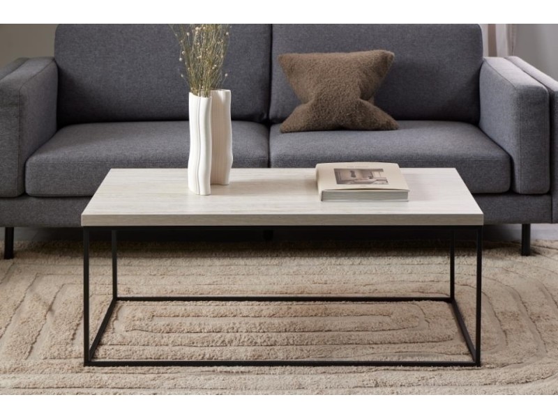 Stolik Barossa 110x55cm beżowy trawertyn - ACTONA