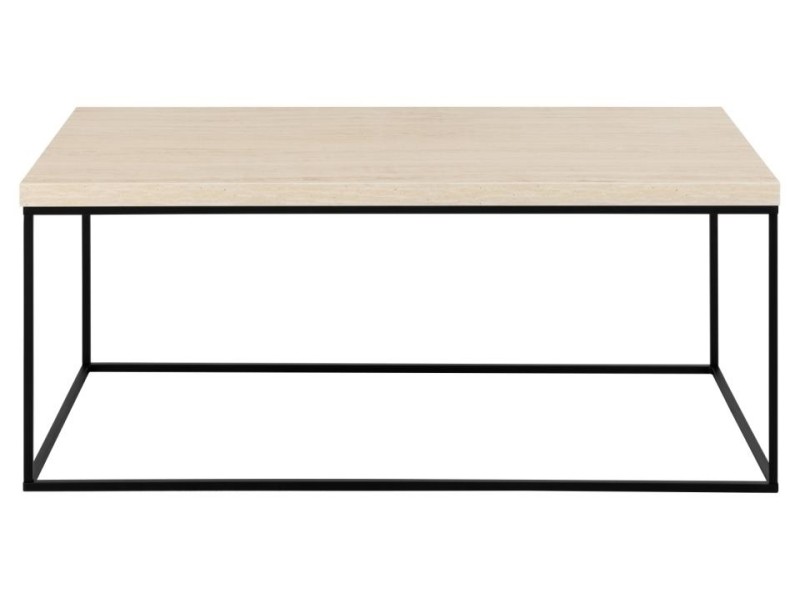 Stolik Barossa 110x55cm beżowy trawertyn - ACTONA