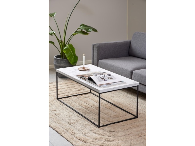 Stolik Barossa 110x55cm biały marmur - ACTONA