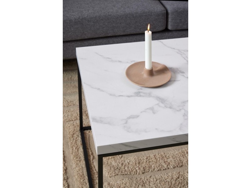 Stolik Barossa 110x55cm biały marmur - ACTONA