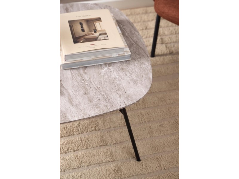 Stolik kawowy Caracas 90x90cm szary marmur - ACTONA