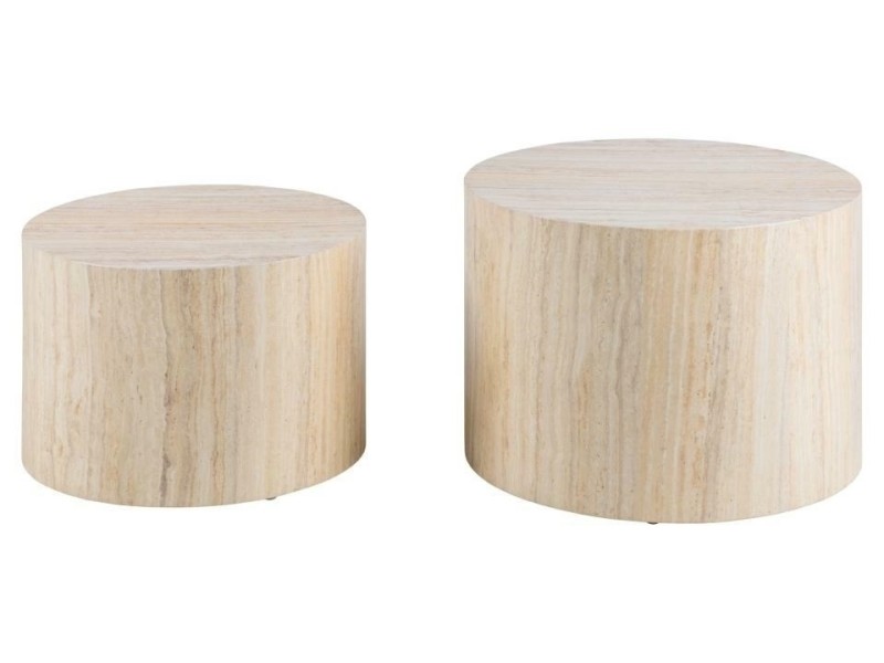 Zestaw 2 stolików Dice okrągłe traweryn - ACTONA