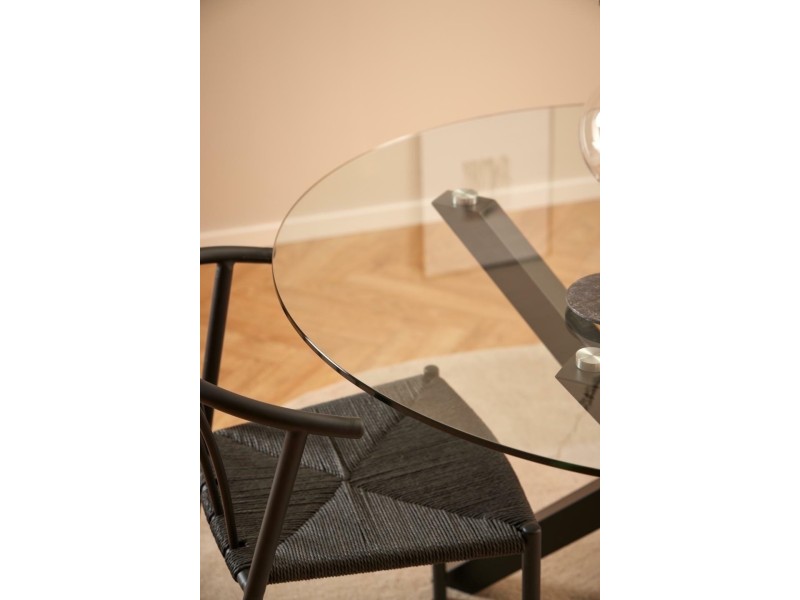 Stół Heaven 119 cm okragły czarny/ transparentny - ACTONA