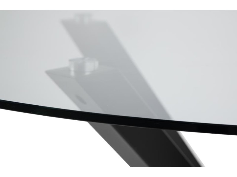 Stół Heaven 119 cm okragły czarny/ transparentny - ACTONA