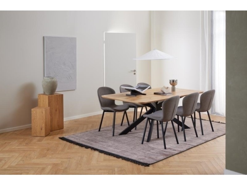 Stół Irwine 200x100cm dąb/czarny - ACTONA