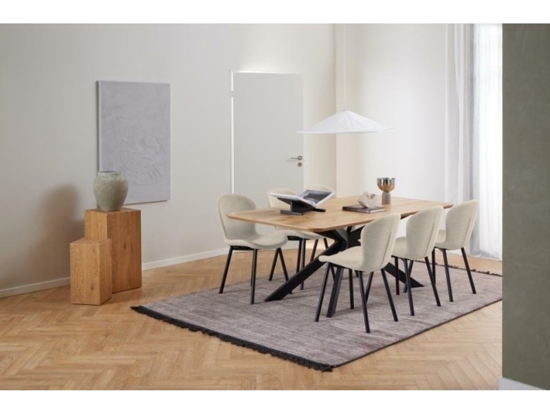 Stół Irwine 200x100cm dąb/czarny - ACTONA