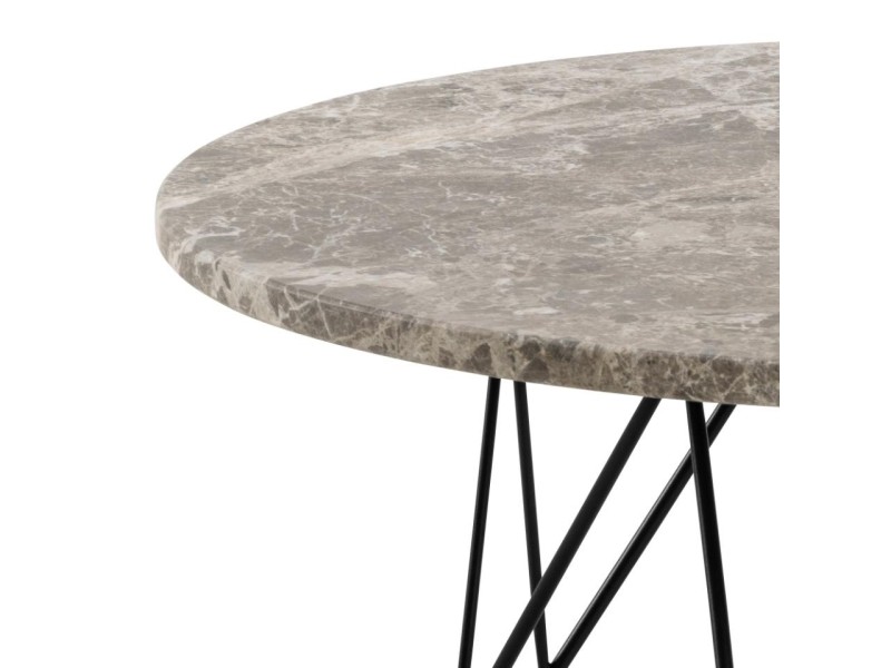 Stolik kawowy Prunus 80cm marmur szary/ czarny - ACTONA