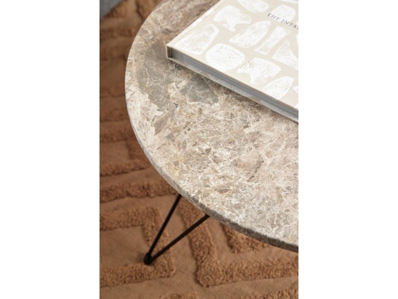 Stolik kawowy Prunus 80cm marmur szary/ czarny - ACTONA