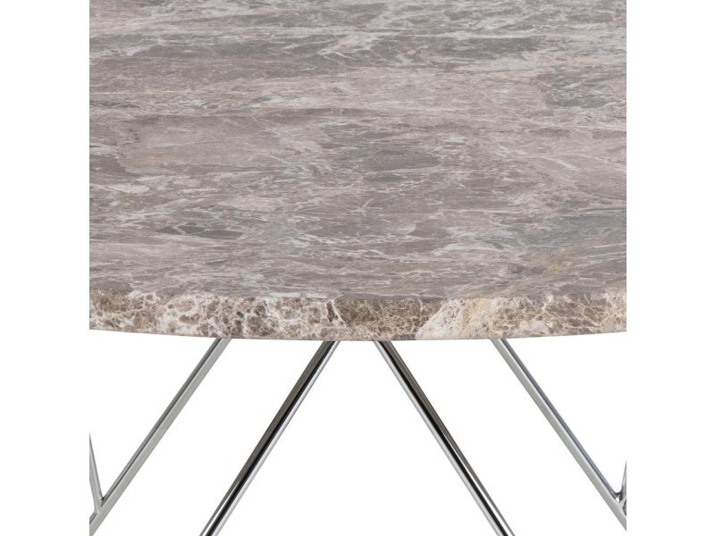 Stolik kawowy Prunus 80cm marmur szary/ chrom - ACTONA